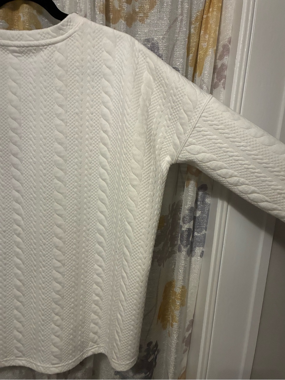 TuckernulWhite Cable Knit Sweatshirt - Picture 5 of 7